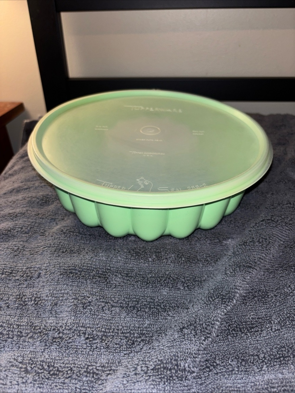 Tupperware Mint Green Silicone Fluted Baking Mold with Snap-On Lid